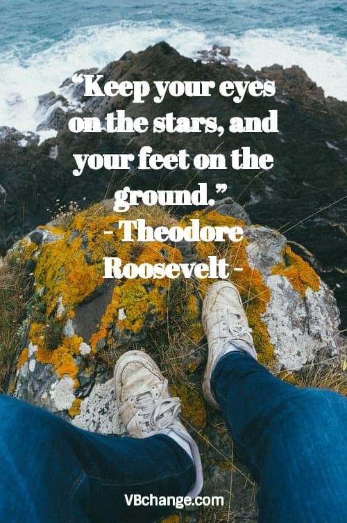 “Keep your eyes on the stars, and your feet on the ground.” – Theodore Roosevelt