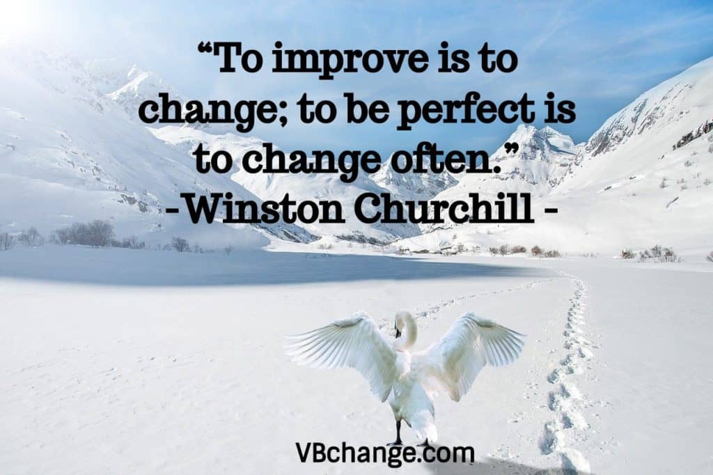 “To improve is to change; to be perfect is to change often.” -Winston Churchill