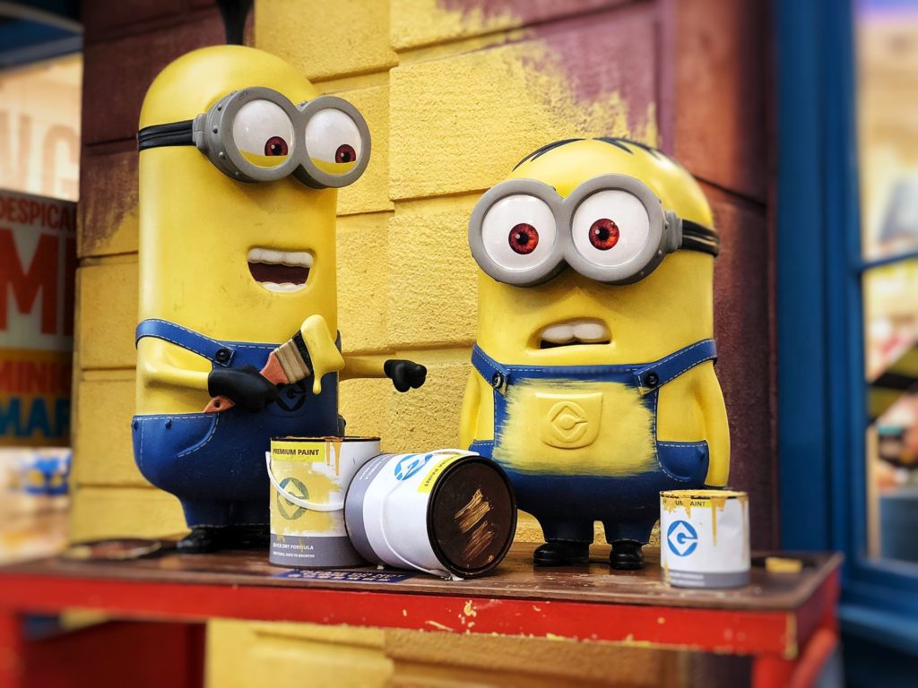 Funny Minion struggling with his boss